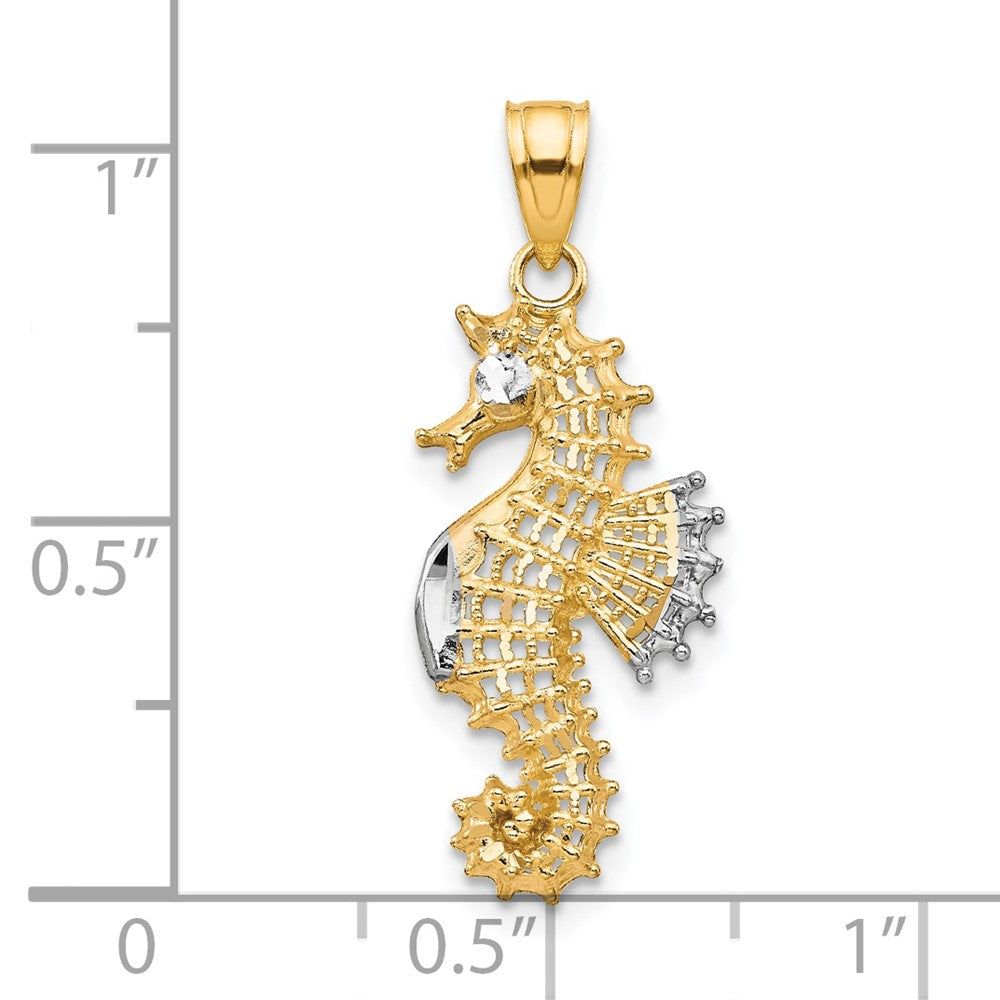 10K w/Rhodium Seahorse Charm