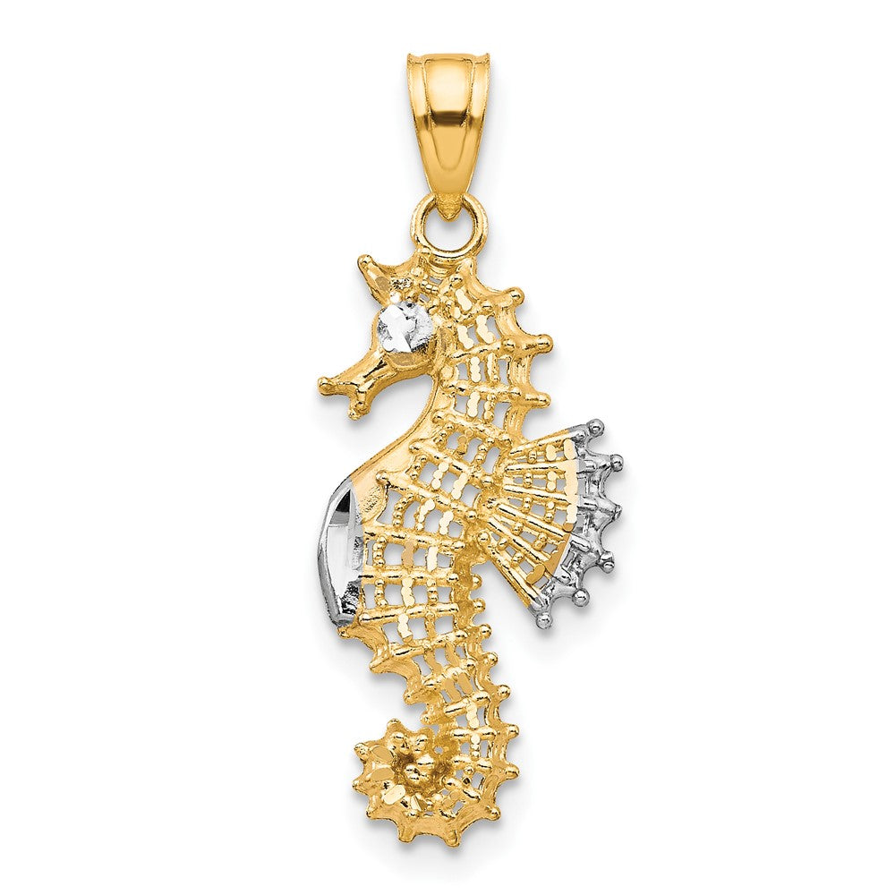 10K w/Rhodium Seahorse Charm