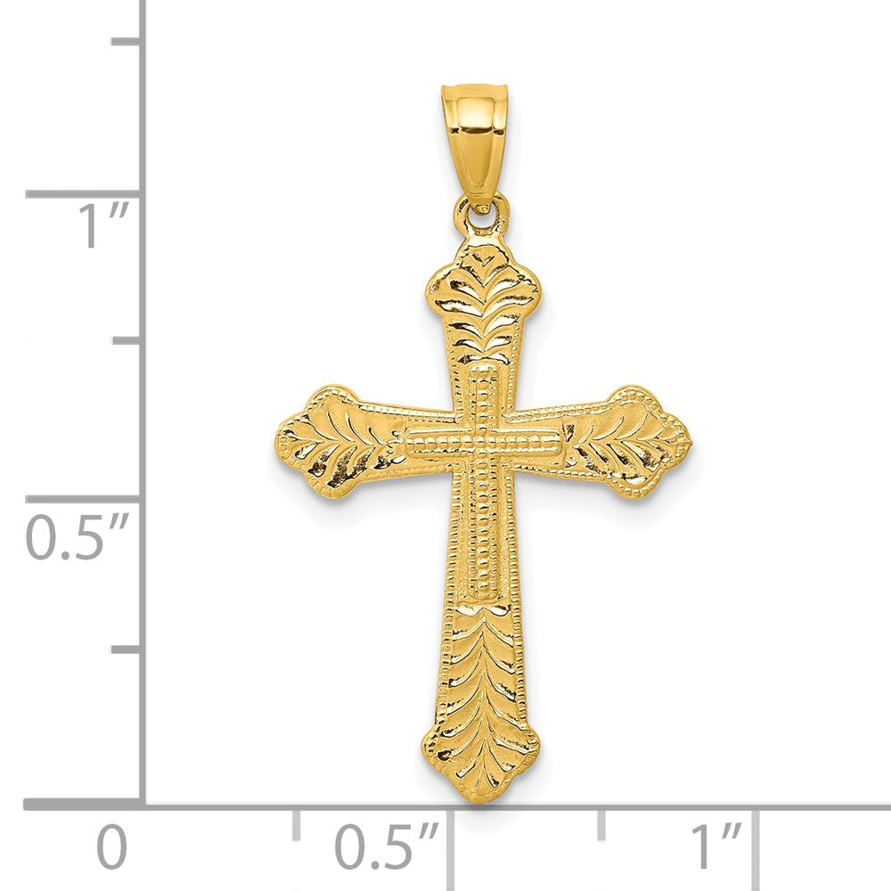 10k Budded Cross Pendant