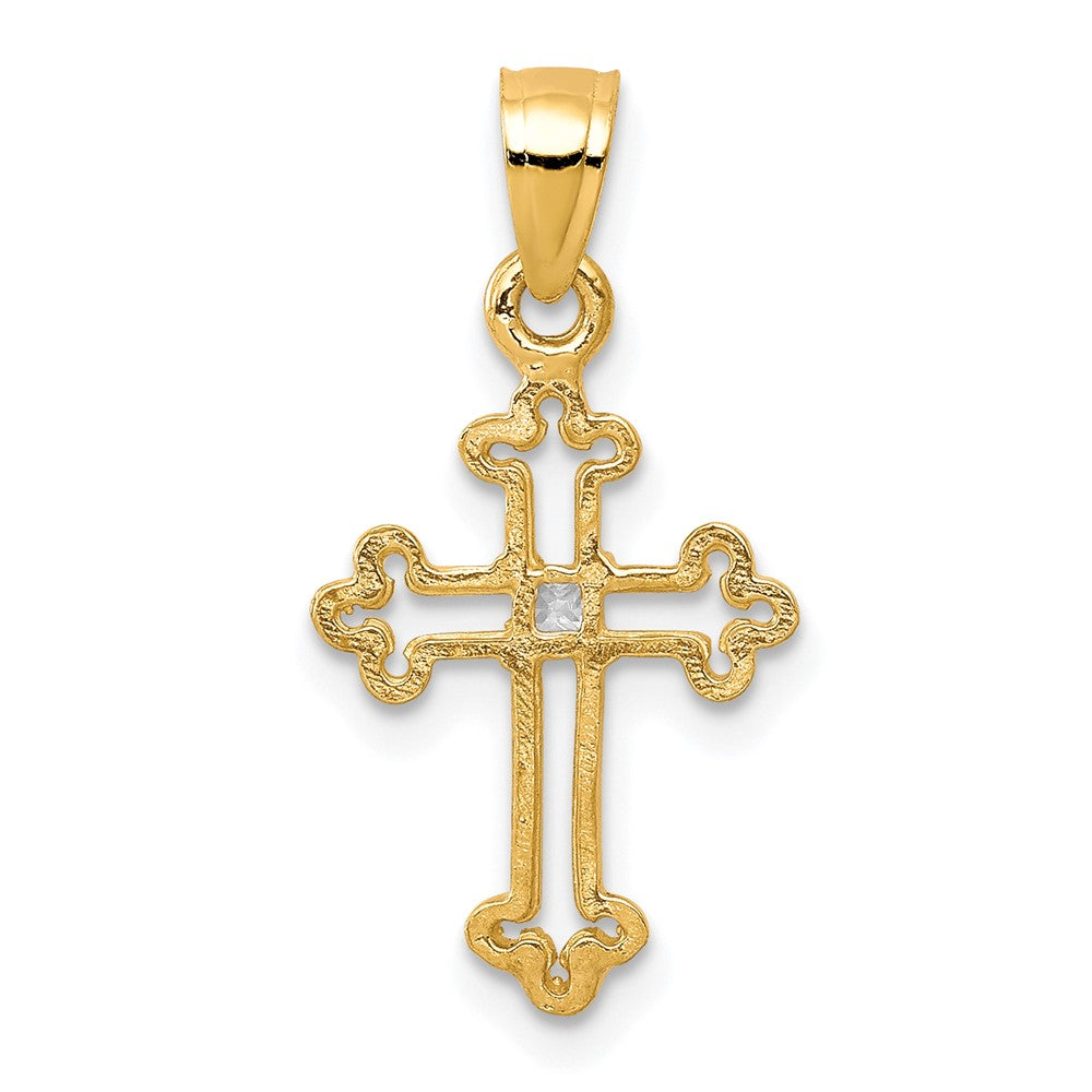 10k Small CZ Cross Pendant