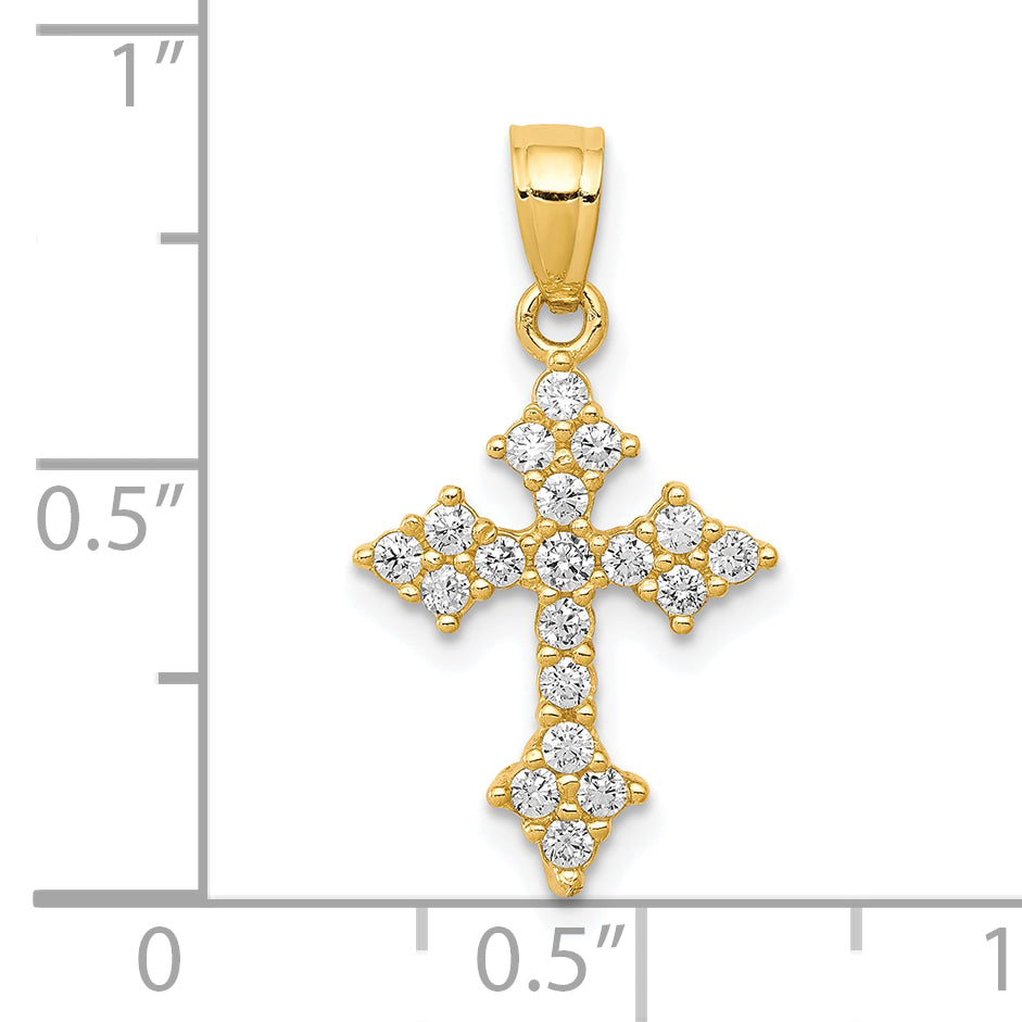 10k CZ Passion Cross Pendant 10C1136