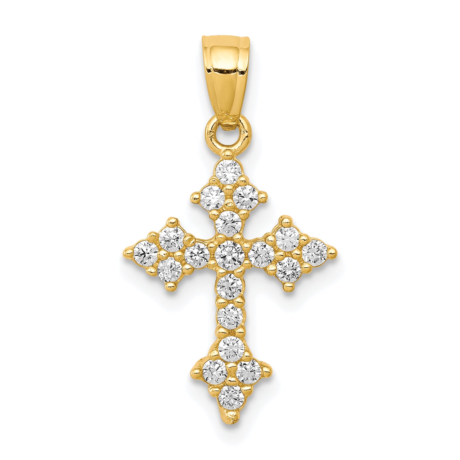 10k CZ Passion Cross Pendant 10C1136