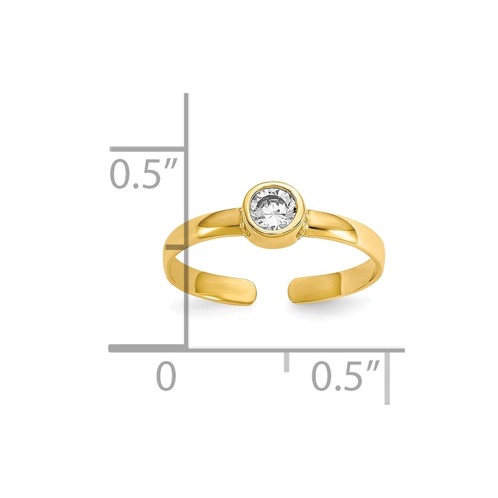 10k CZ Toe Ring