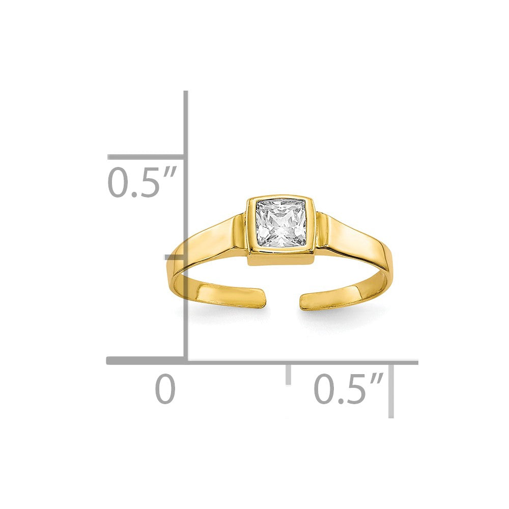 10k CZ Toe Ring