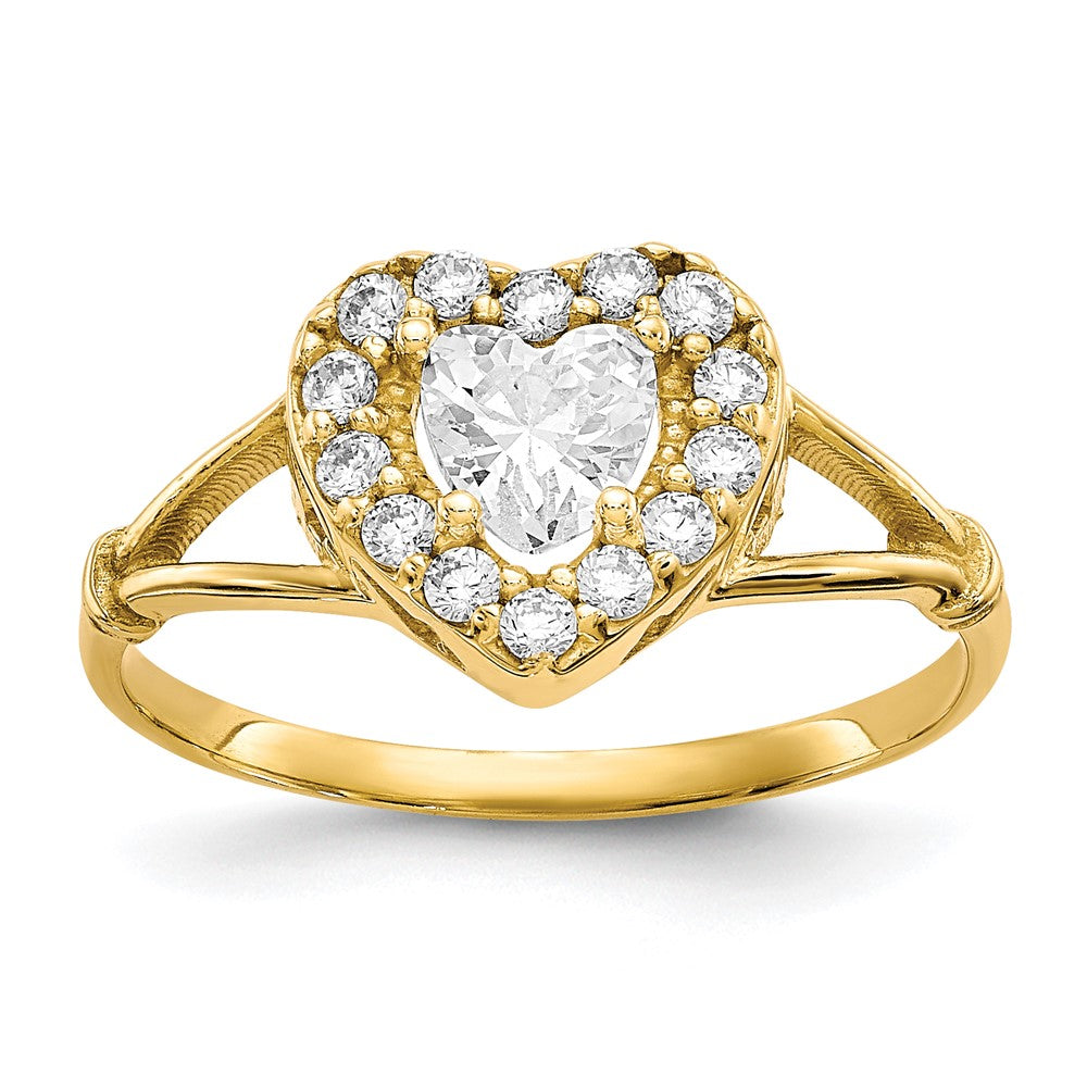 10k CZ Heart Ring