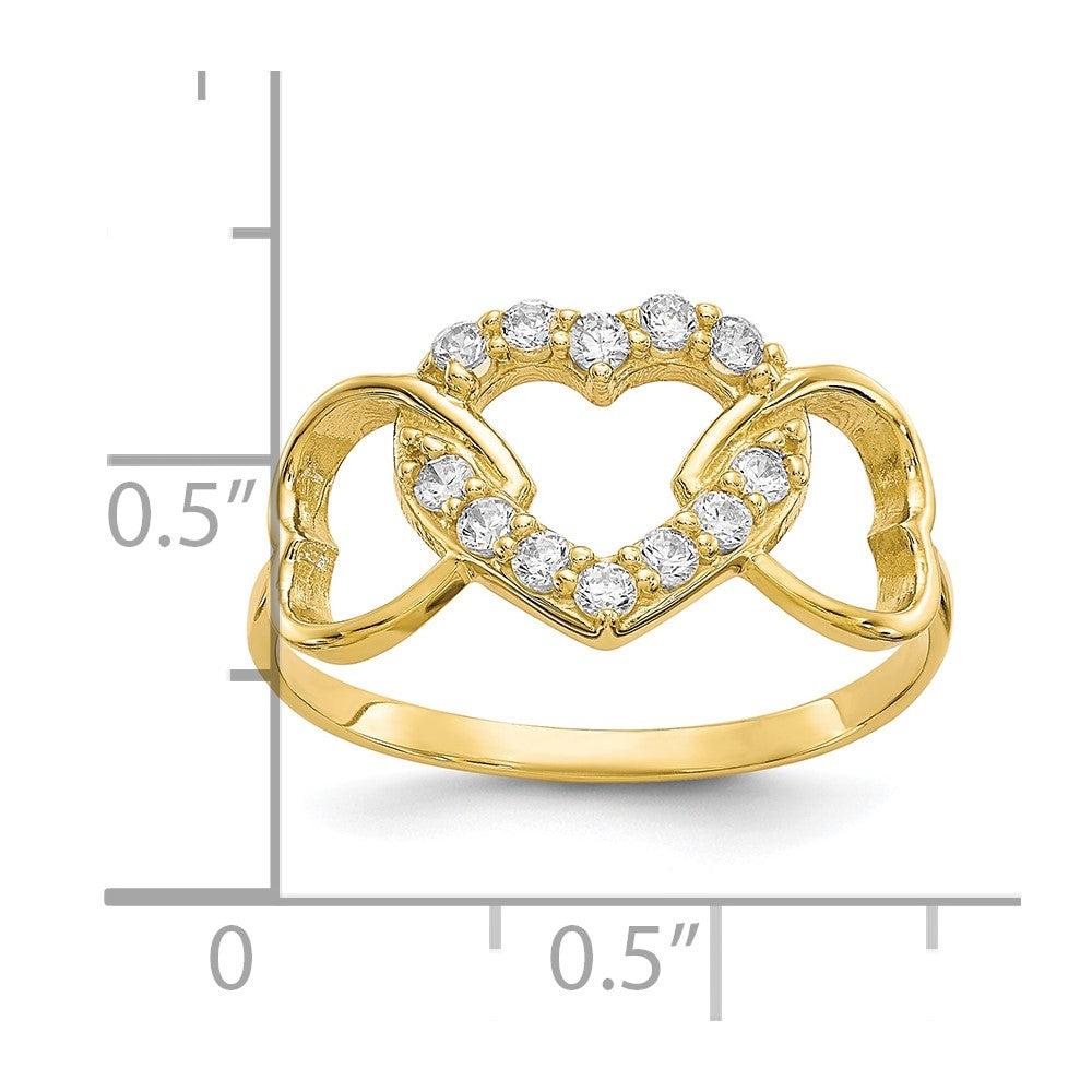 10k CZ Heart Ring