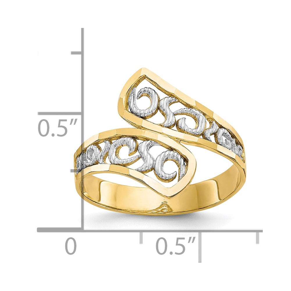 10k & Rhodium Filigree Ring