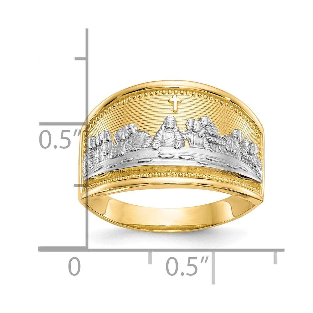 10k & Rhodium Ladies Last Supper Ring