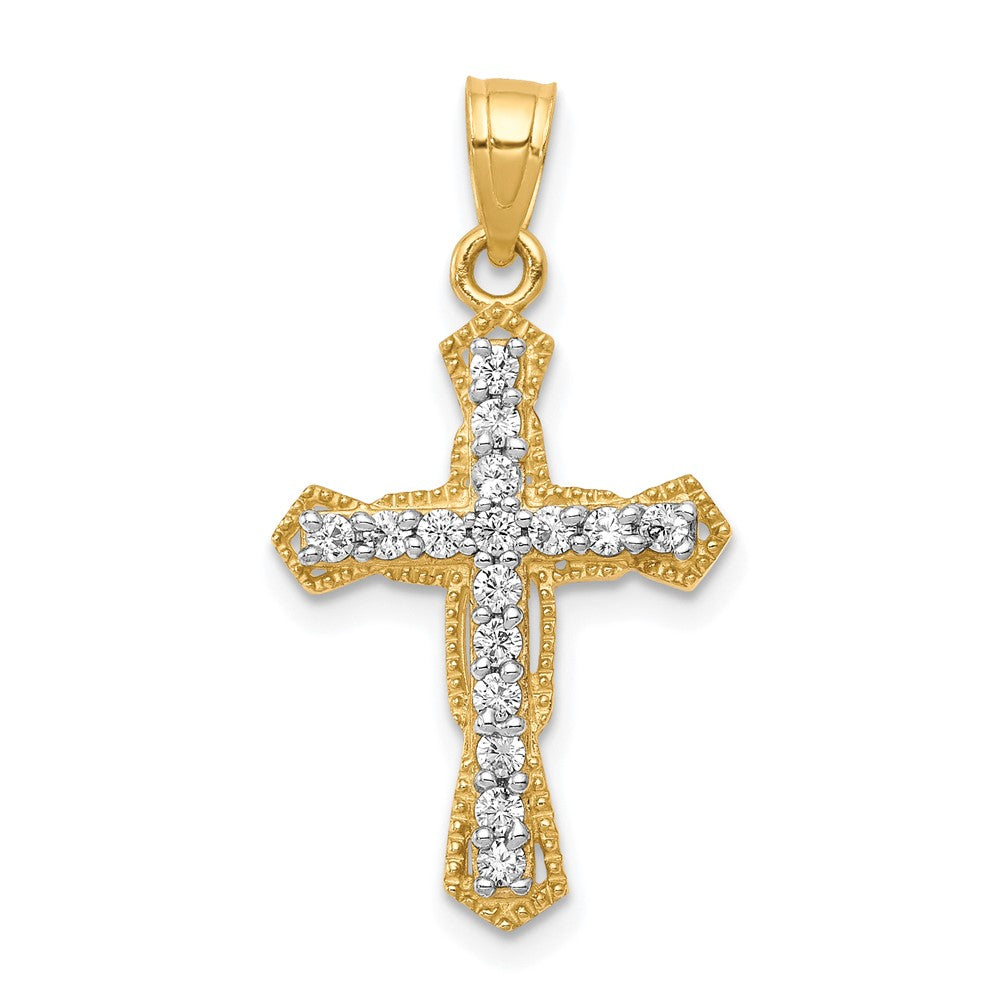 10k CZ Cross Pendant