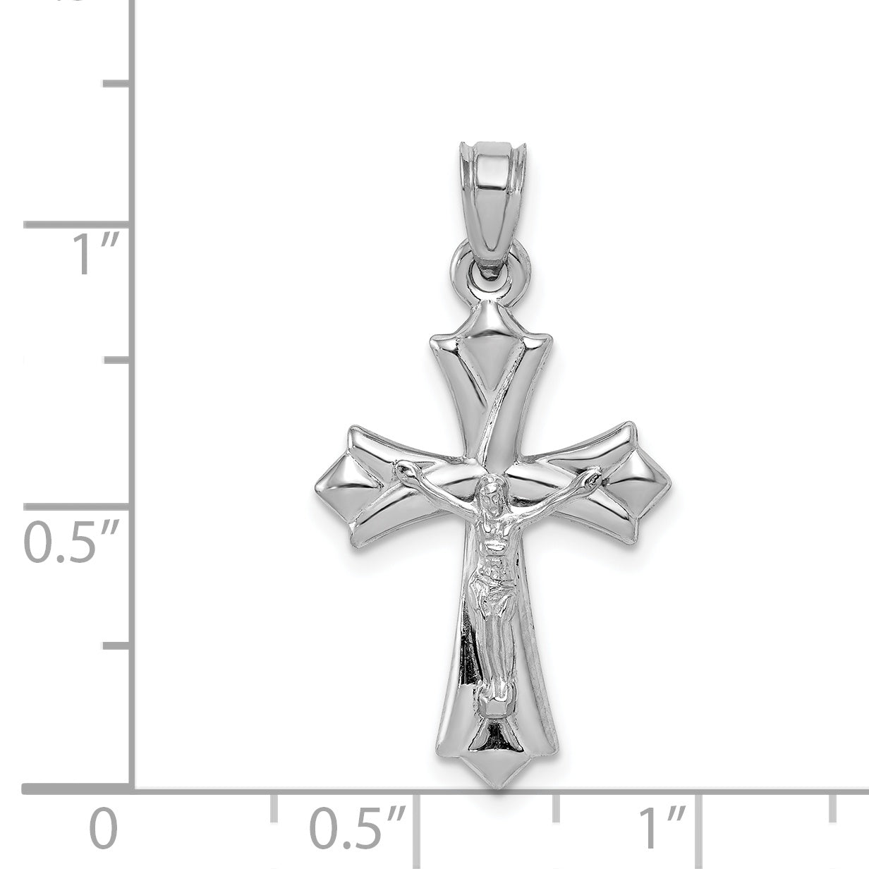 10k White Gold Reversible Crucifix /Cross Pendant 10C1341