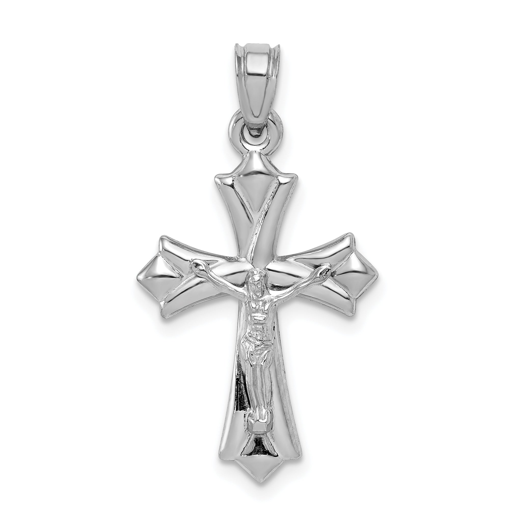 10k White Gold Reversible Crucifix /Cross Pendant 10C1341