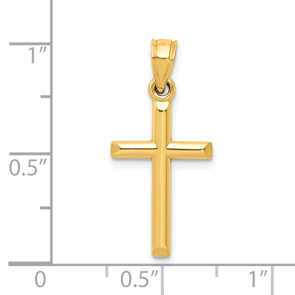 10k Polished Hollow Cross Pendant