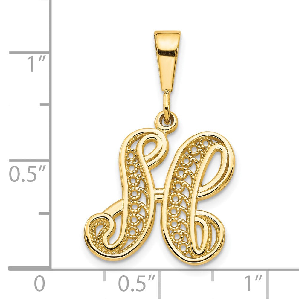 10k Initial H Pendant