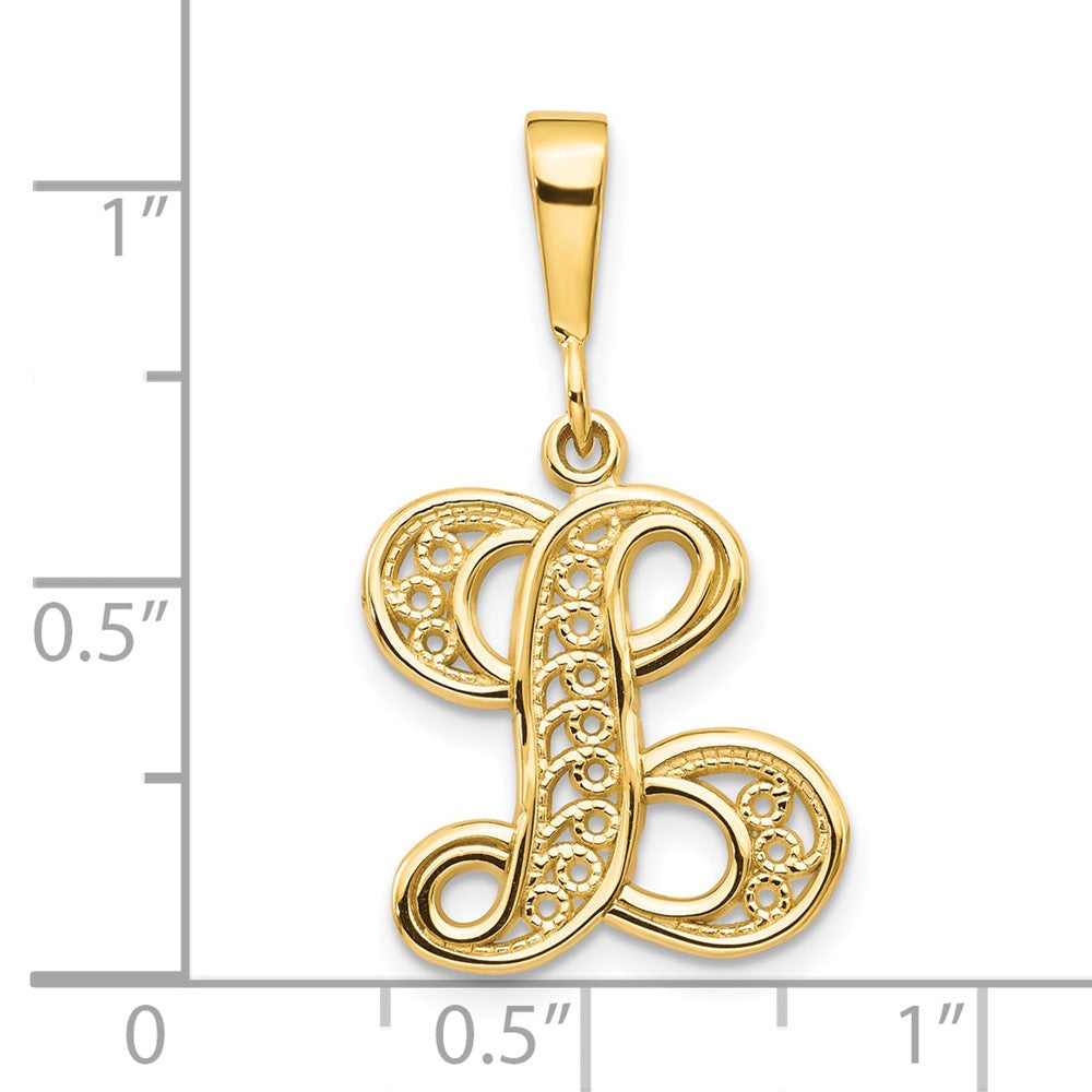 10k Initial L Pendant