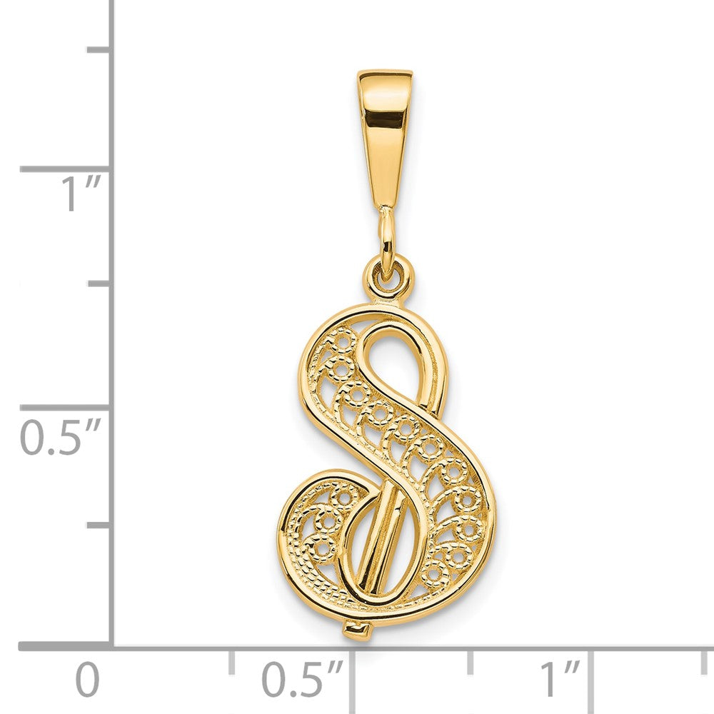 10k Initial S Pendant