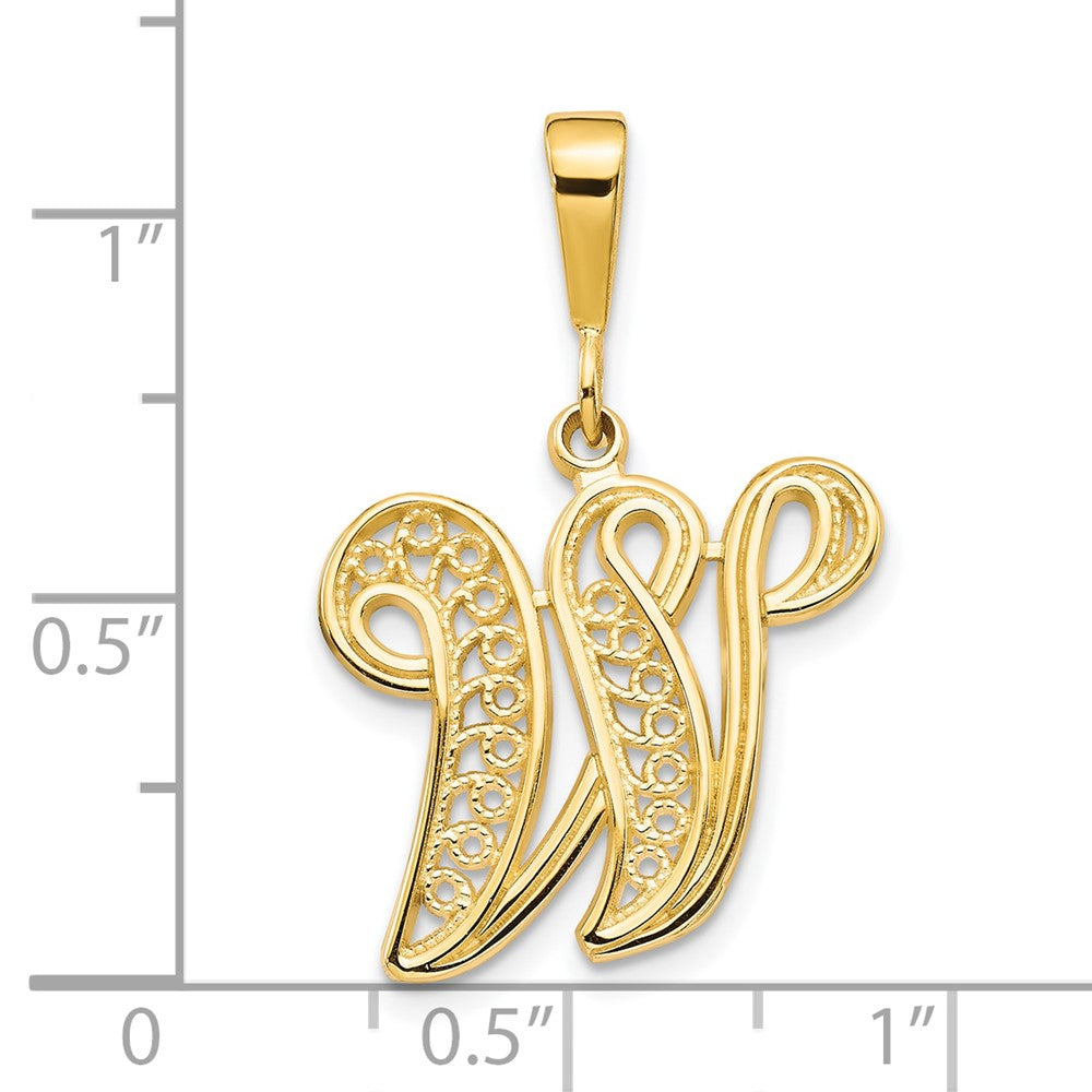 10k Initial W Pendant