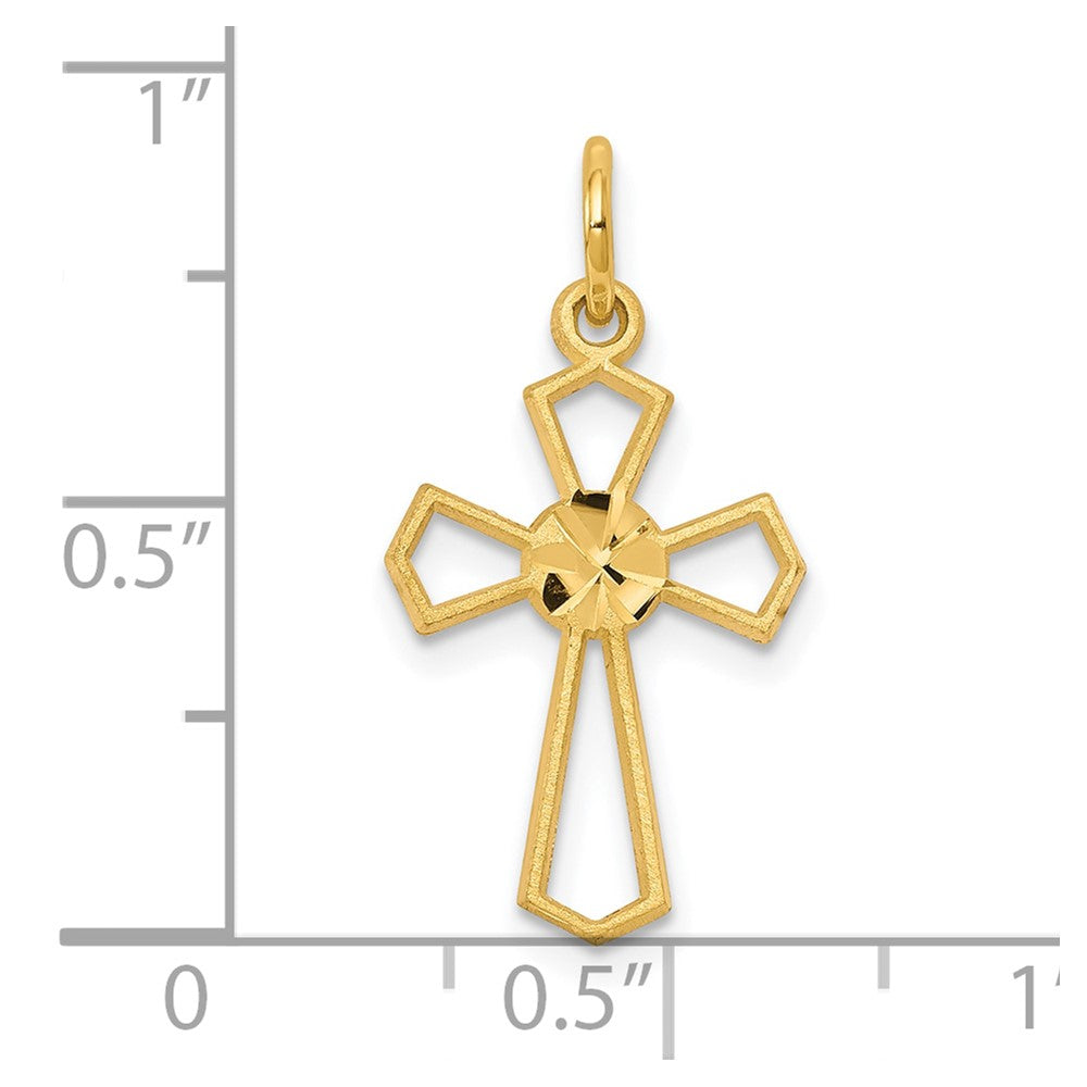 10k Yellow Cross Charm