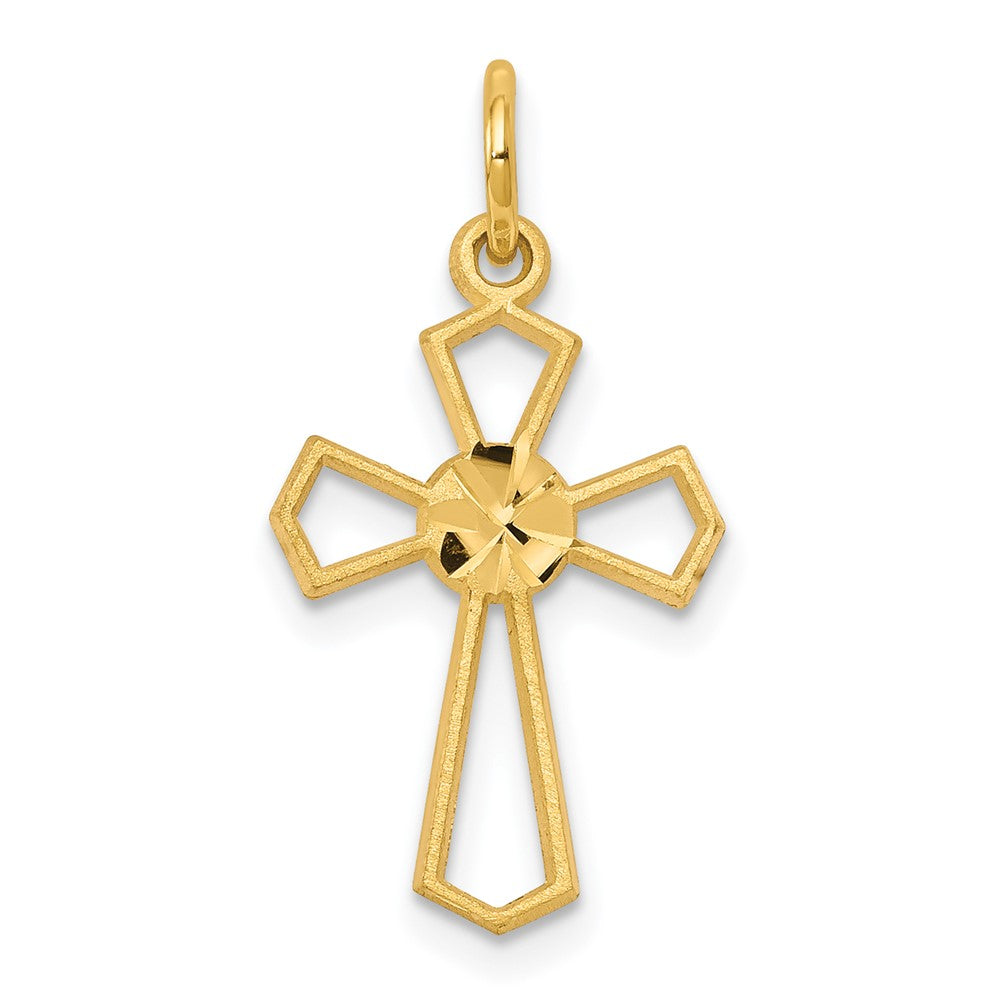 10k Yellow Cross Charm