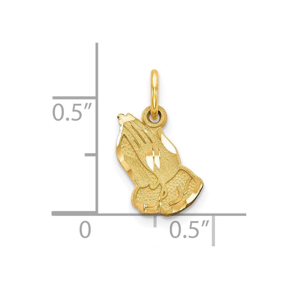 10K Yellow Gold Praying Hands Charm