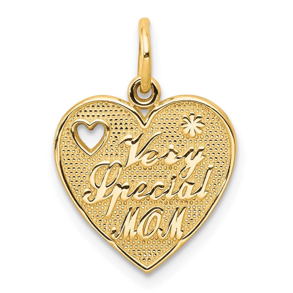 10K VERY SPECIAL MOM Heart Charm