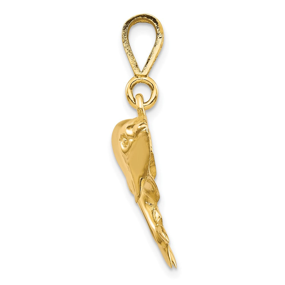 10k Solid Polished Twin Dolphins Charm