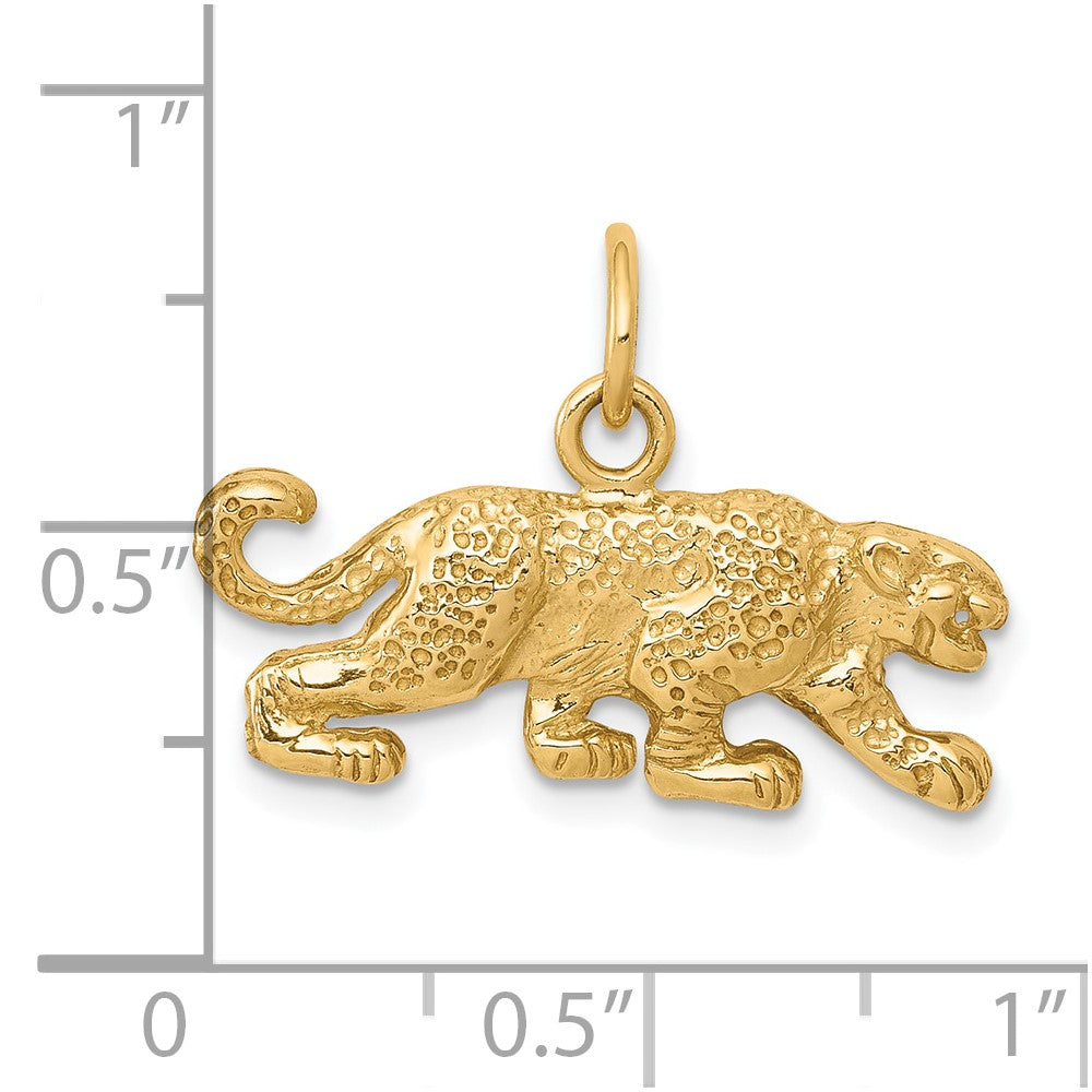 10k Solid Satin Small Leopard Charm