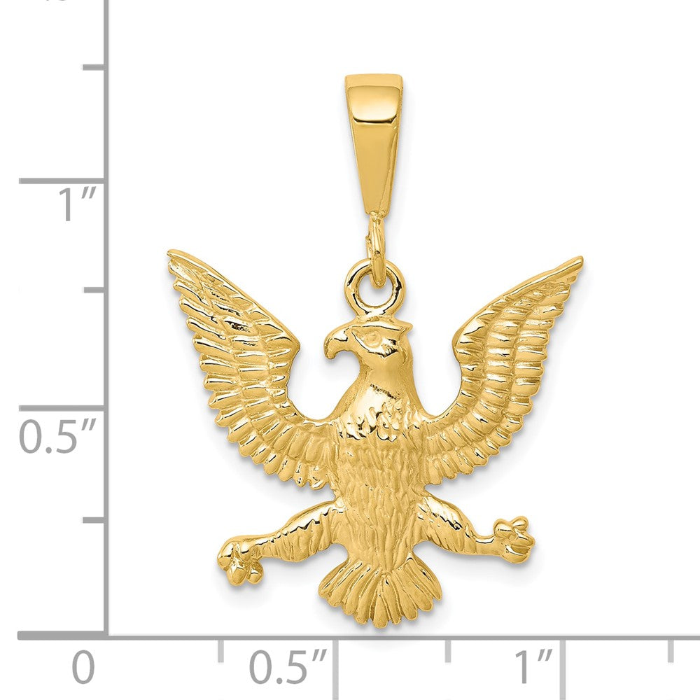 10k Solid Polished Spread Eagle Charm