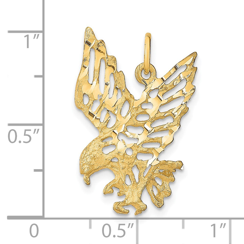 10k Solid Diamond-cut Eagle Charm