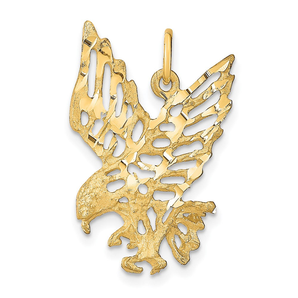 10k Solid Diamond-cut Eagle Charm