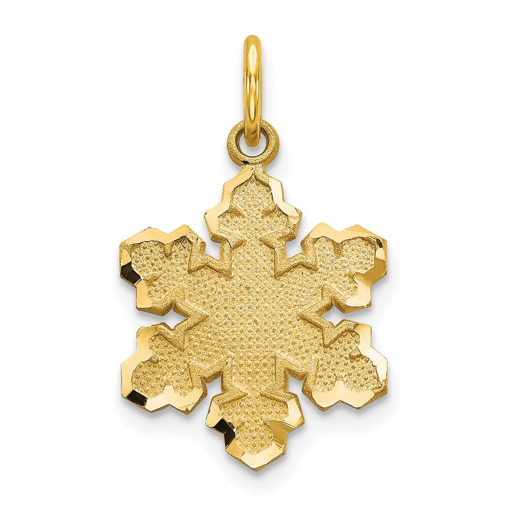 10k Solid Satin Snowflake Charm