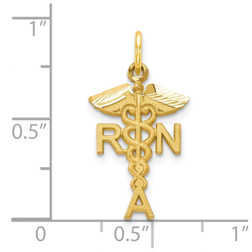 10k Solid Registered Nurse Charm