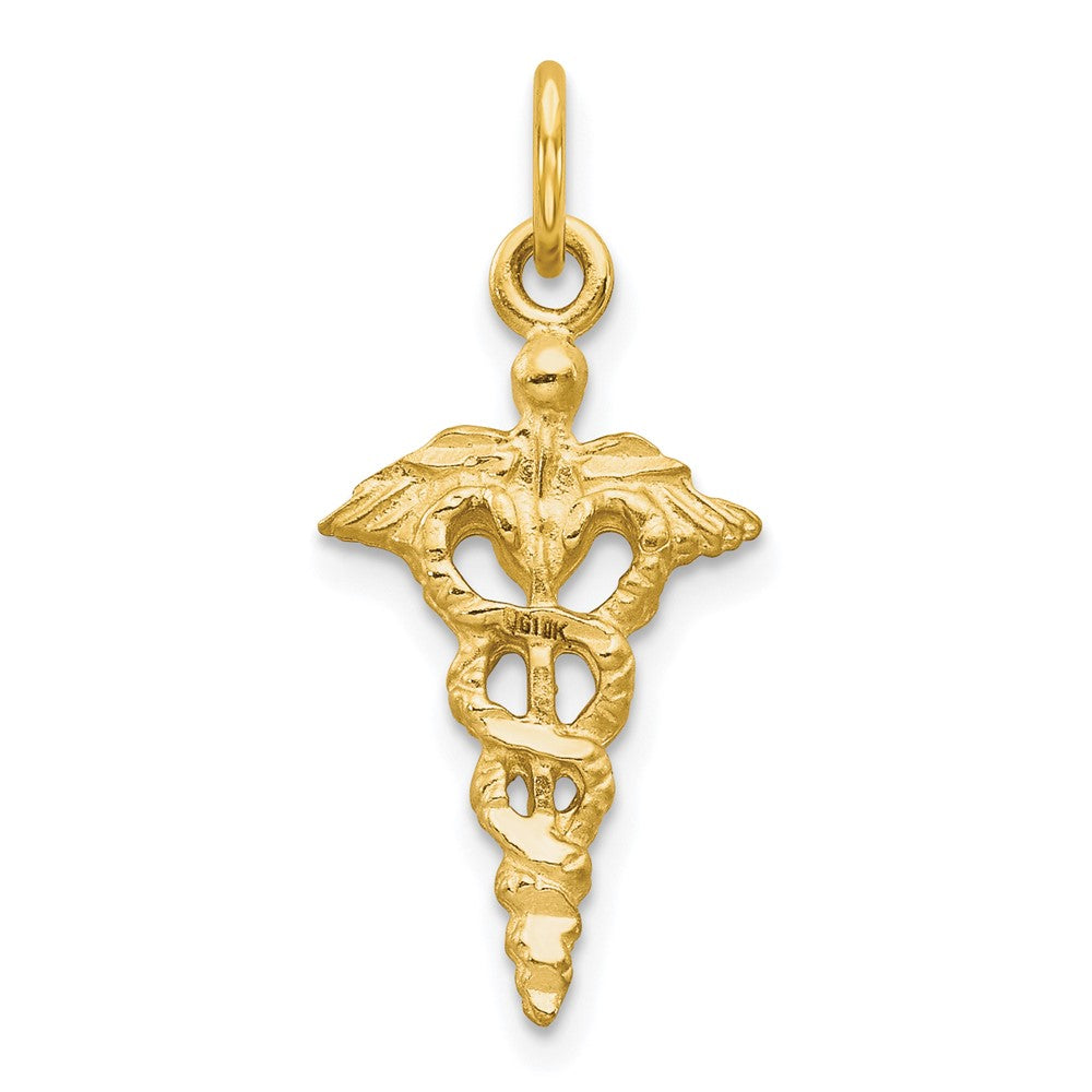 10k Solid Caduceus Charm