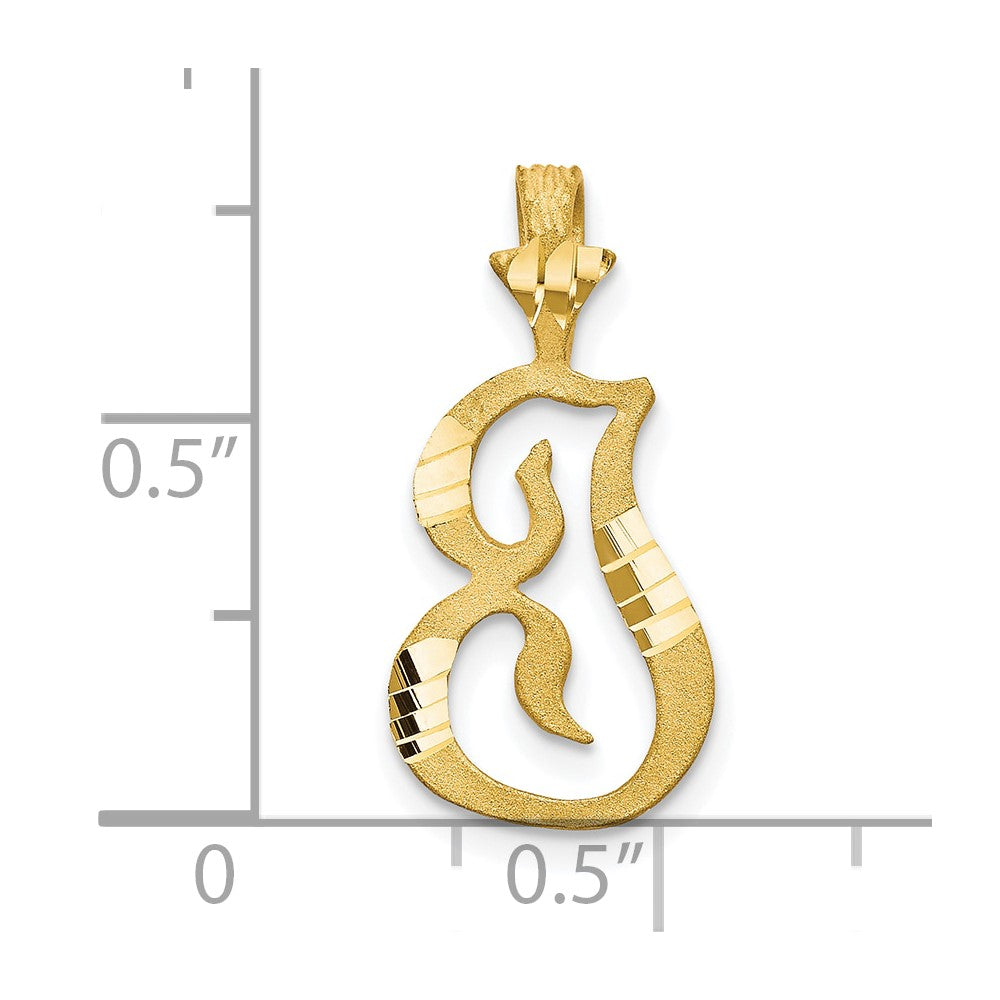 10k Initial I Pendant