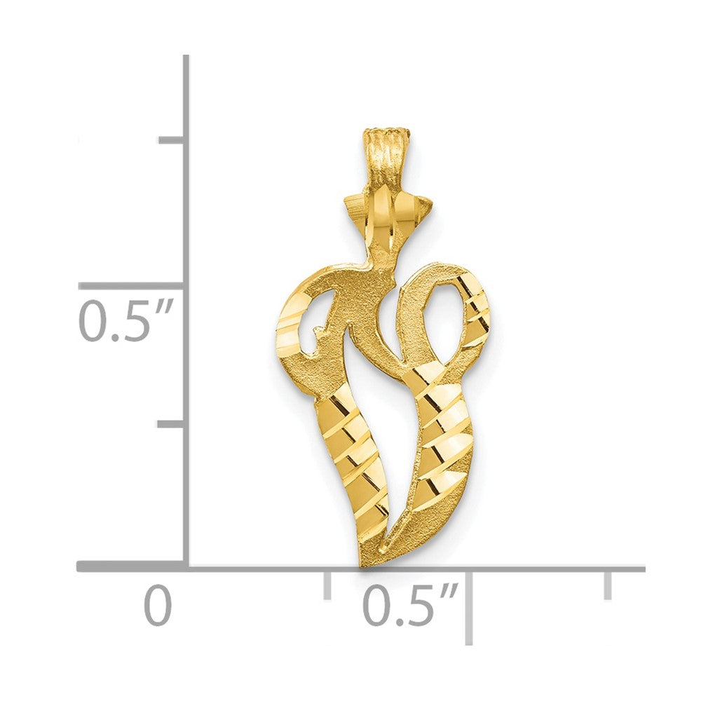 10k Initial V Pendant