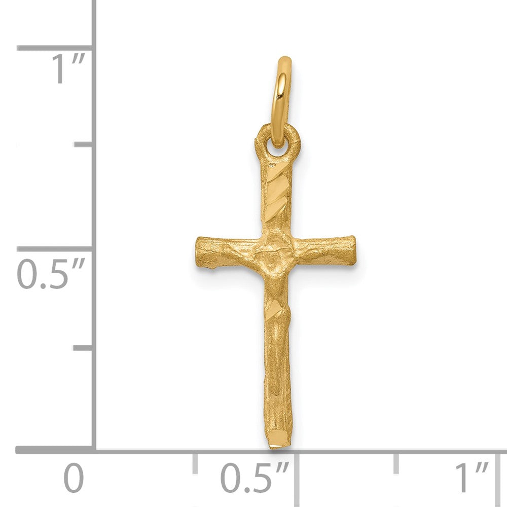 10k Solid Satin Polished Cross Charm