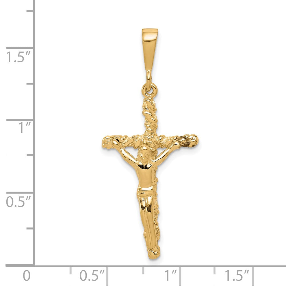 10k Solid Polished Crucifix Pendant