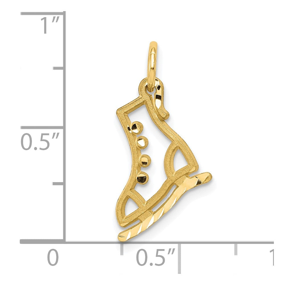 10k Diamond-cut Ice Skate Charm