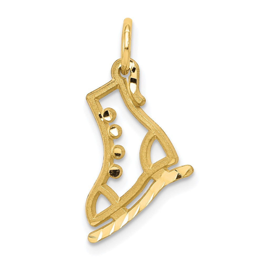 10k Diamond-cut Ice Skate Charm