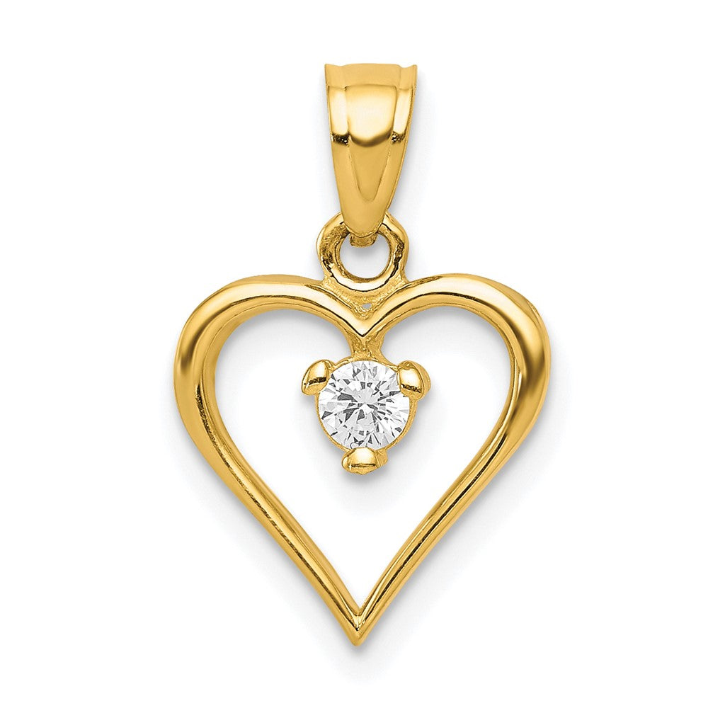 10k CZ Heart Charm