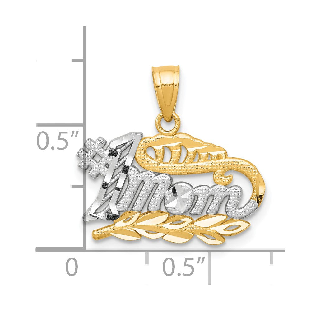 10K w/Rhodium #1 MOM Charm