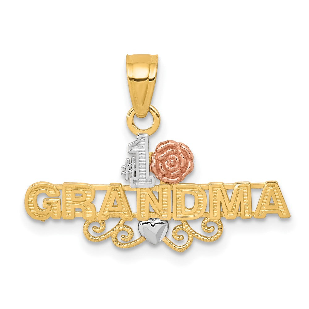 10K Two-Tone w/White Rhodium #1 GRANDMA Charm