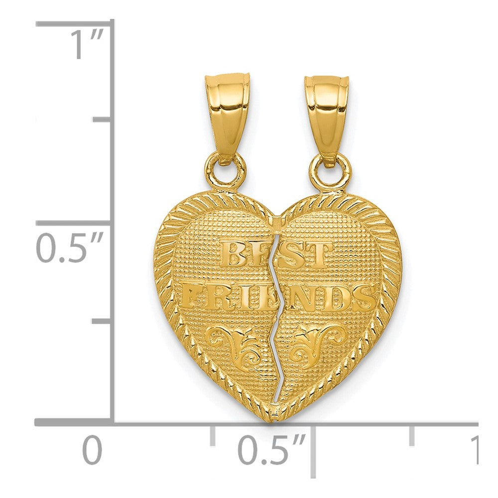 10K BEST FRIENDS Break-A-Part Heart Pendant