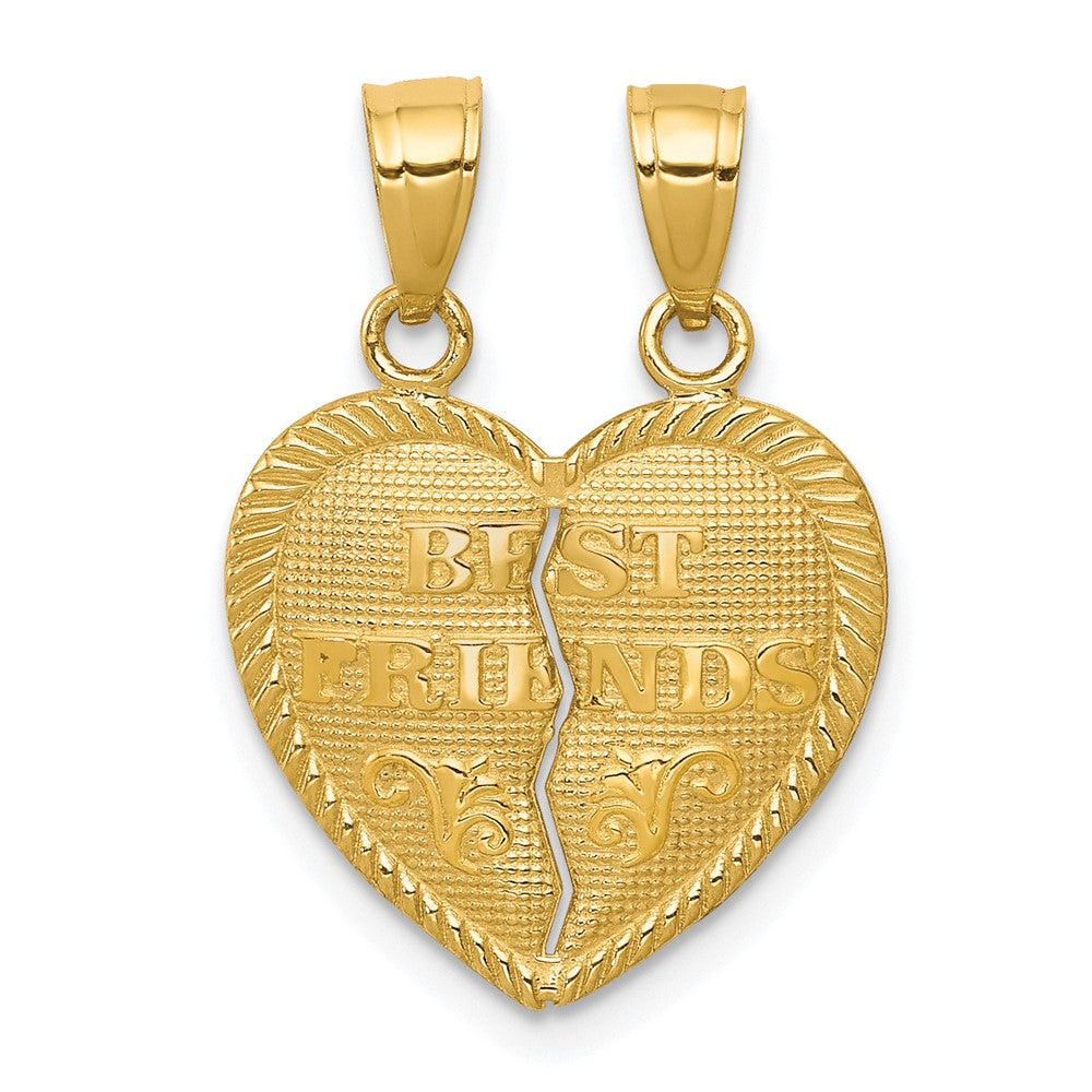 10K BEST FRIENDS Break-A-Part Heart Pendant