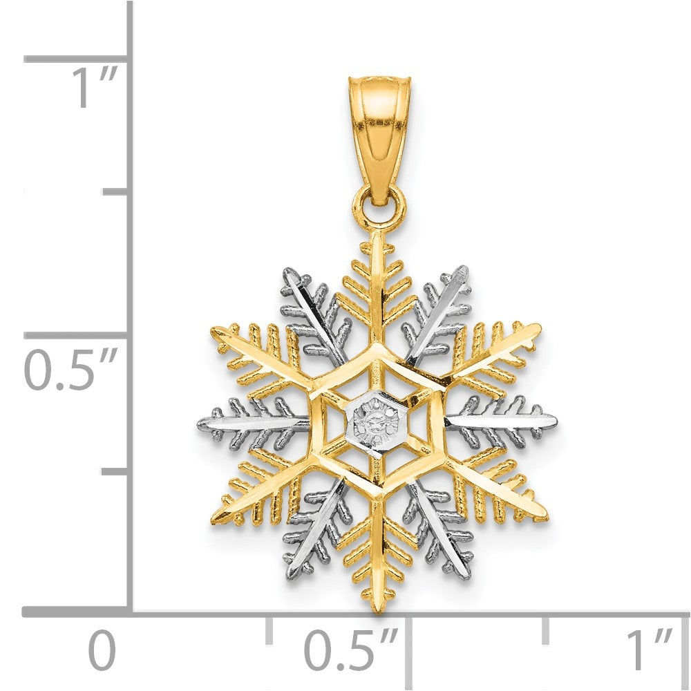 10K w/Rhodium Snowflake Charm