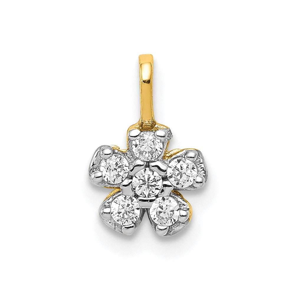 10k Small CZ Flower Charm