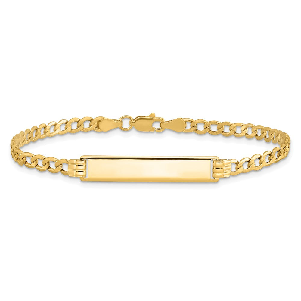 10k Semi-solid Curb Link ID Bracelet