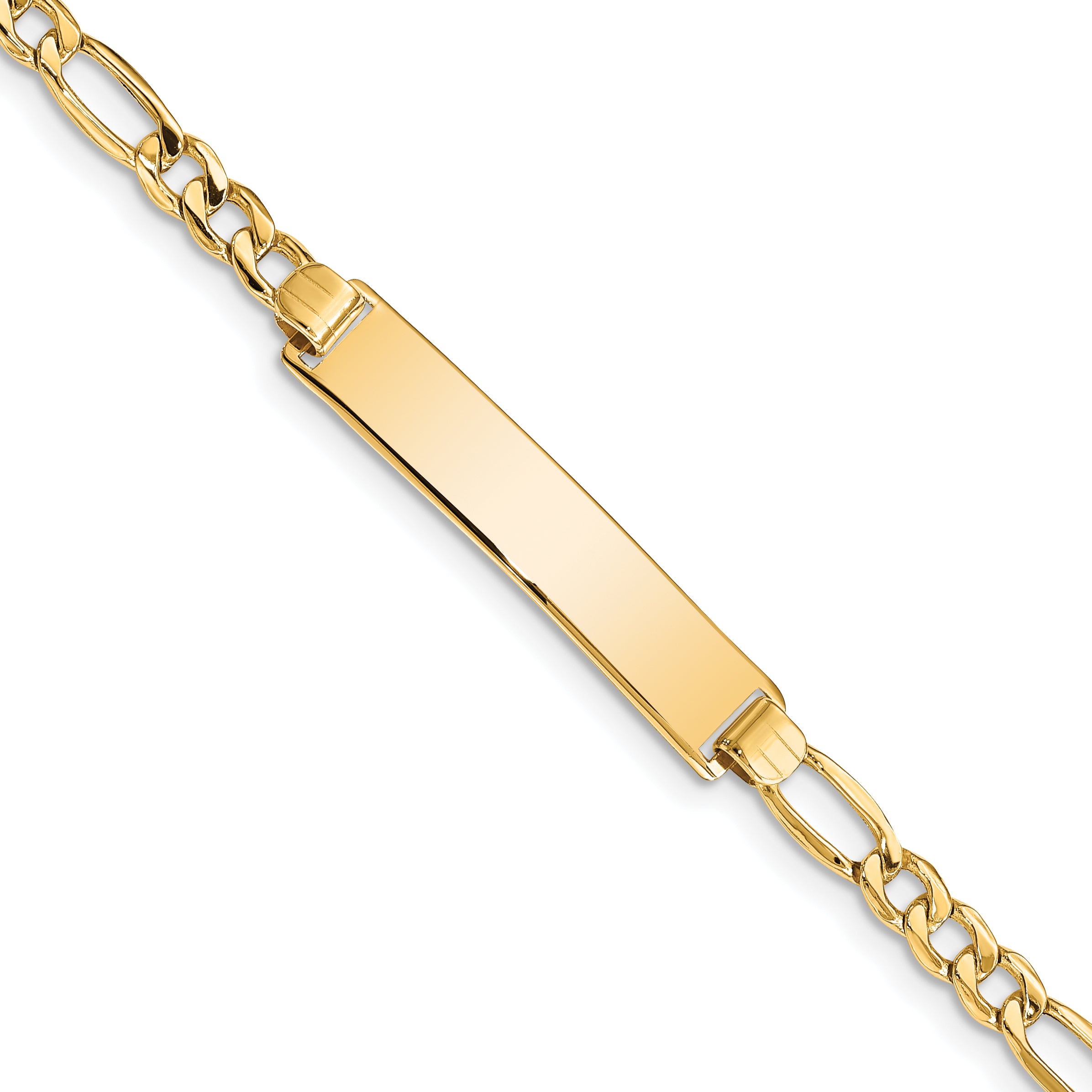 10k Semi-solid Figaro Link ID Bracelet