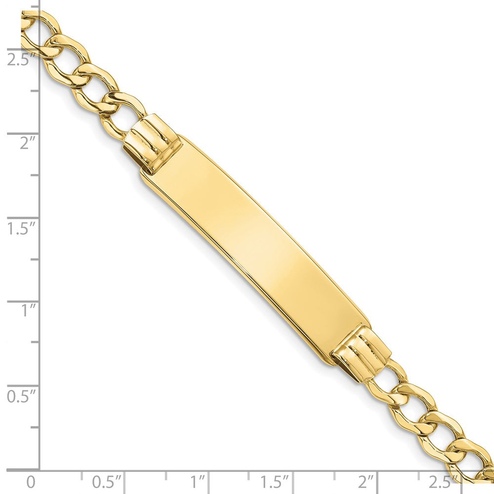 10k Semi-solid Curb Link ID Bracelet