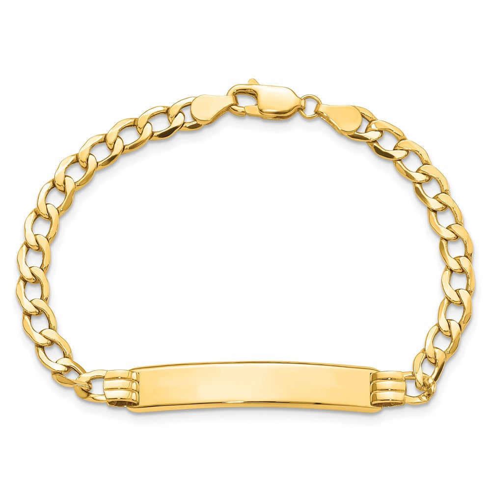 10k Semi-solid Curb Link ID Bracelet