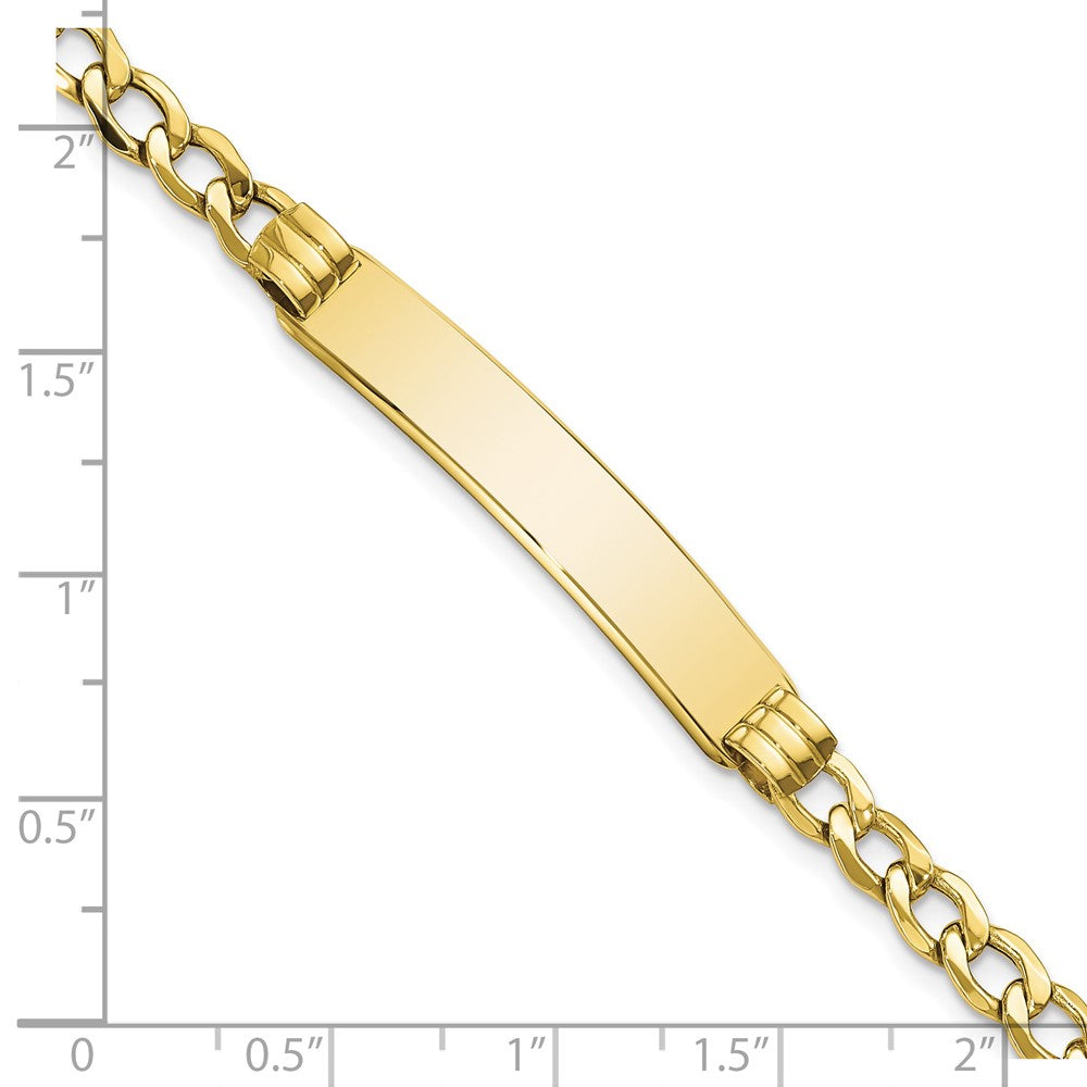 10k Semi-solid Curb Link ID Bracelet